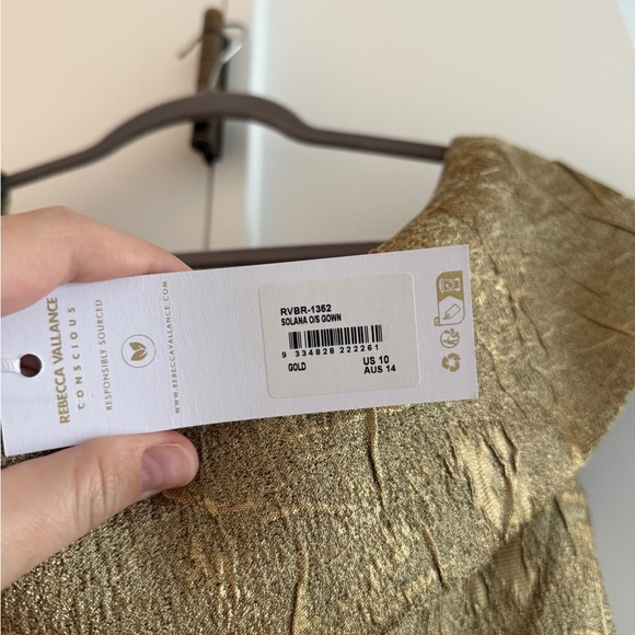 NWT Rebecca Vallance Solana Off the Shoulder Gown Gown Size US 10 - Picture 6 of 9